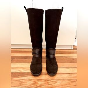 Brown Suede Knee High Boots